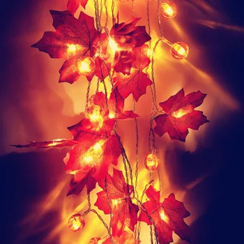 1.5/3 M Halloween Dekorácie Javor Svetlá Umelé Tekvica Garland LED Rozprávkových Svetiel pre Strany DIY Obývacia Izba, Spálňa 2023