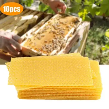 10Pcs Prírodné Včelie Včelie Base Honeycomb Kusov Nadácie Plesne Úli Lopatu Včelárskych Beeware včelí vosk Výrobu Nástrojov