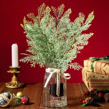 20 Ks Vianočný Dekor Umelého Ihličia Pobočiek 11,8 Palcov Falošné Zelene Borovica Vetvičky Pre DIY Veniec Veniec Ornament