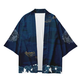 2021 hot predaj nového produktu módne cardigan 3d digitálna tlač červená-korunovaný žeriav dospelých tradičné kimono 2