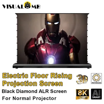 2023 Nové Elektrické Podlahové Rastúce ALR Black Diamond Premietacie plátno 3D/4K Okolitého Svetla Odmietnutie pre Normálne Projektor 72-150inch