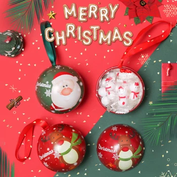 2024 Veselé Vianoce Dekor Vlkom Naplniteľné Cookies Cukrovinky, Čokolády Loptu Box Jar Prívesky Vianočný Stromček Visí Ozdoby