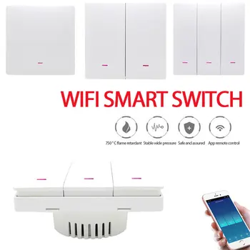 2Gang Smart WiFi Svetelný Spínač Tlačidlo Tuya APLIKÁCIU Diaľkové Ovládanie Smart Home Automation Pracuje S Alexa Asistent