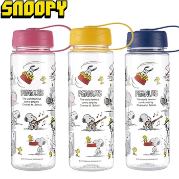500 ML Snoopy Plastová Fľaša Vody na Pitnú Prenosné Šport Čaj Šálku Kávy Prenosné nepriepustných Šejkra Fľaše Jasné Drinkware