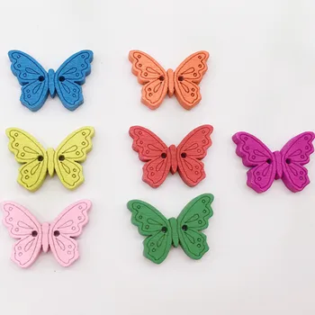 50Pcs Zmiešané Dreva Motýľ Šitie Tlačidlá Pre Oblečenie Scrapbooking Dekoratívne Drevené Botones Remesiel Vyšívanie, DIY Príslušenstvo