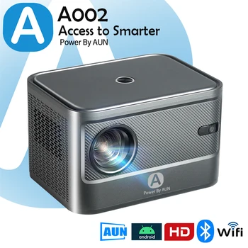 AUN A002 Prenosný MINI Projektor Android 9.0 Bluetooth, WIFI Sync Smartphone Domáce Kino Podpora Full HD 4K Film Smart Tv