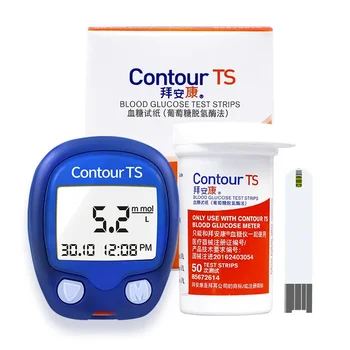 Contour TS hladiny glukózy v krvi monitor a 100 hladiny glukózy v krvi testovacie papier na odber krvi ihly alkoholu bavlna monitorovanie zdravia