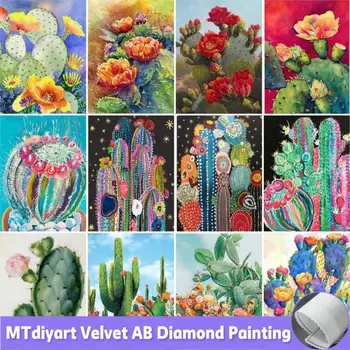 Diamind Maľovanie Kaktusy Kvitnú 5D Plné Námestie Diamond Výšivky Mozaiky Rastliny, Kvety, Ručné Remeselné Kit Pre Home Decor