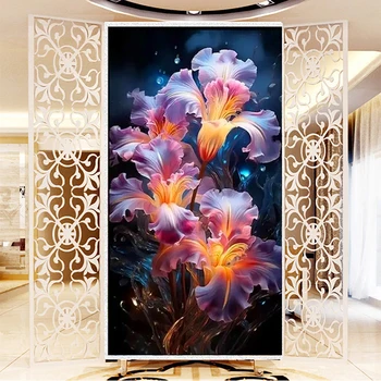 DIY Diamond Maľovanie iris flower Art Drahokamu diamond Mozaiky Výšivky Fialová, žltá kvetina Cross Stitch veľká veľkosť Domova