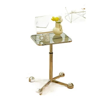 Lenivý priestor zdvíhacie čaj s mobilnými gauč strane stola, Nordic počítač tabuľka, z nehrdzavejúcej ocele antického skla strane tabuľky