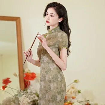 Letné Lepšiu Cheongsam Módne Retro Plus Veľkosť Výkonu Oblečenie Čínsky Štýl, Večerné Šaty Qipao pre Ženy, Veľkoobchod