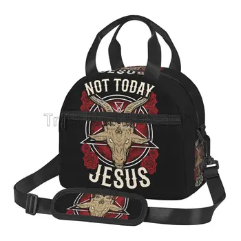 Nie Dnes Ježiš Darček pre Satanic Ateista Halloween Grafické Umenie Izolované Obed Taška Prenosné Opakovane Tepelnej Chladnejšie Lunch Box