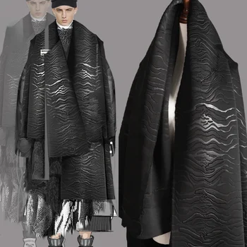 Priestor Bavlnená Tkanina Laserové Gravírovanie Black Razba Tvorivé Oblečenie Návrhár Odevov Diy Šitie Metrov Polyester Materiál