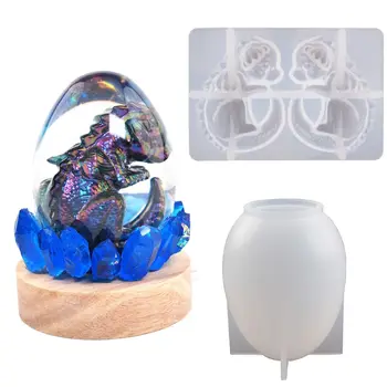 Silikónové Hladké Noc Ľahké Remesiel Domáce Dekorácie 3D Dragon Egg Formy Vajcia Tvarované Formy Svetlo Lampy Base Odlievacie Formy