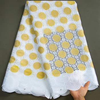 SJD ČIPKY Afriky Bavlna Čipky Textílie 2023 Novo Nigérijský Swiss Voile Čipky Textílie s Kamene pre Svadobné Svadobné Šaty Šiť