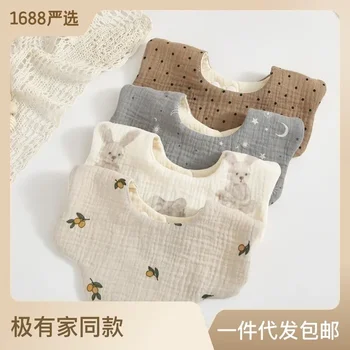 Trieda kórejský štýl, 6-vrstva bavlny gázy petal bib Zou Zou handričkou sliny uterák 360 stupeň baby bib dieťa anti-vracanie