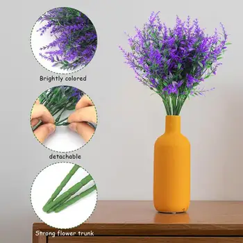 Umelé Levandule 10 Zväzkov Vonku Umelé Kvety, Odolná proti UV žiareniu Č Fade Realistické Žiarivej Levandule Rastlín Dekorácie