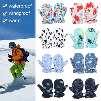 V zime Musí Zhustnúť Teplé Deti Deti Sneh Snowboard Deti Lyžiarske Rukavice Dlhé rukávy Mitten Vetru Nepremokavá