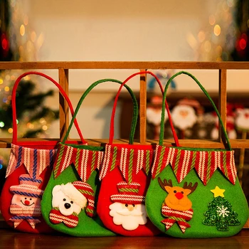 Vianočné Kabelka Cartoon Santa Claus Snehuliak Jeleň Darčeková Taška Detí, Darček Taška Candy Bag Veselé Vianoce Dekor Ručné Balík
