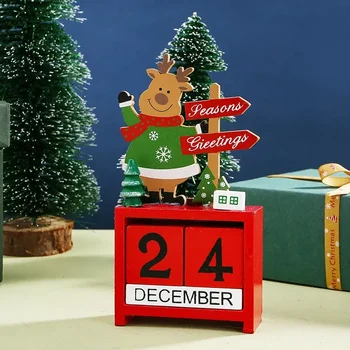 Vianočné Odpočítavanie Kalendár Elk Snehuliak Santa Claus Ploche Drevené Kalendár Vianočné Ozdoby Domáce Dekorácie Nový Rok Darčeky