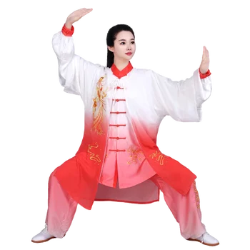 Čínske Tradičné Tai Chi Šaty Žena Dragon Phoenix Výšivky Celoživotné Vzdelávanie Mužskej Skupiny Bojových Umení Výkon Kostým
